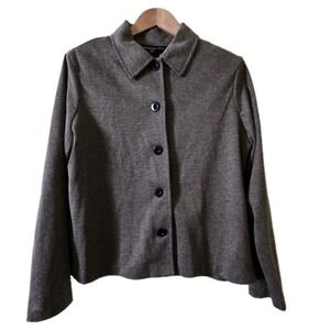 Briggs New York Petite Large Herringbone Blazer Jacket Career Interview Office